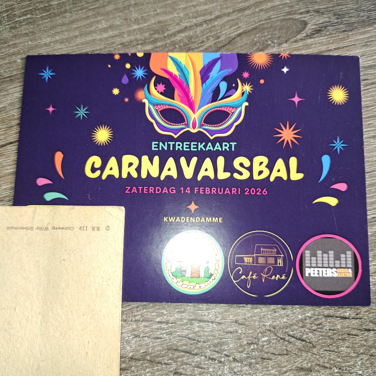 Kaart carnavalsbal