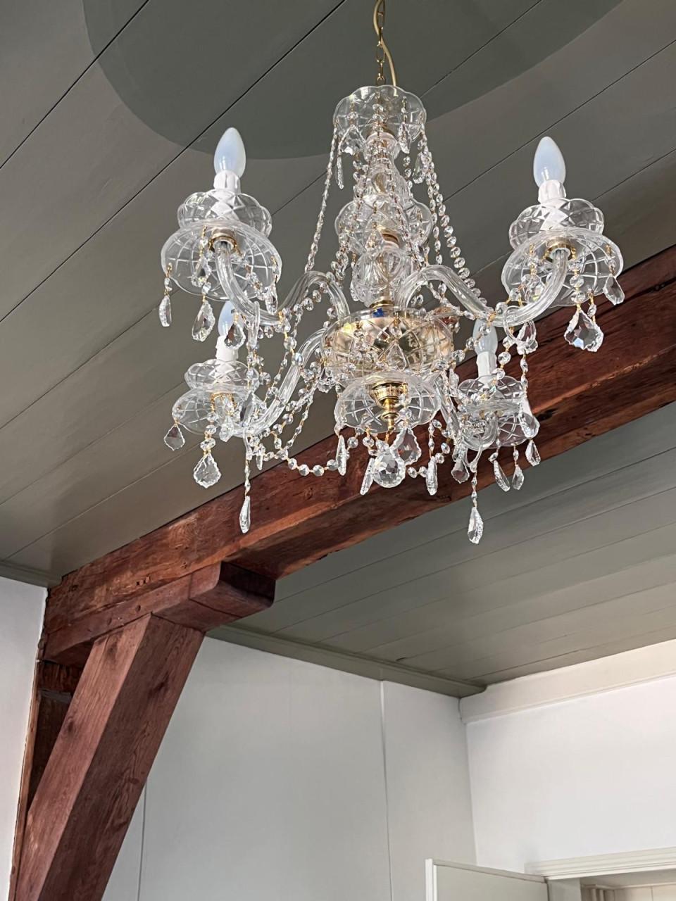 2 xCrystal Chandeliers 5 lamp & 4 lamp - will sell together or seperately
