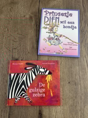 Twee prentenboeken (Prinsesje Pien en de gulzige zebra)