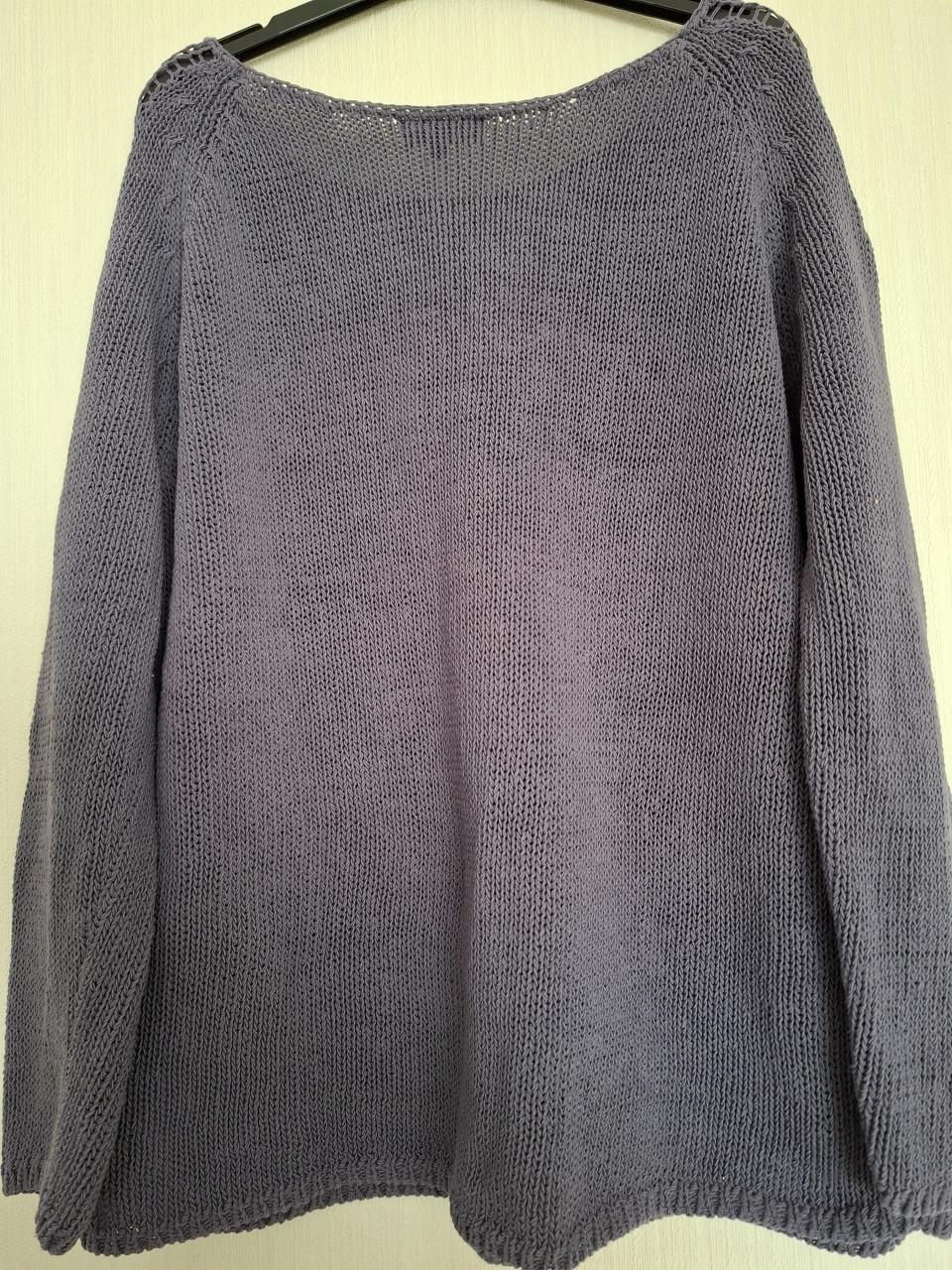 Didi trui paars, gebreid met opengewerkte details. Maat M/L