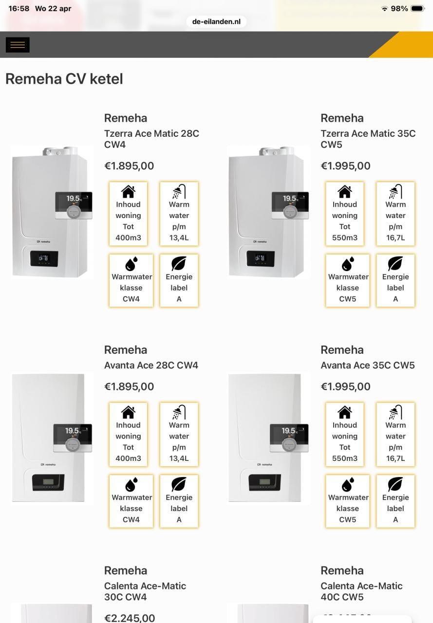 CV KETEL REMEHA TZERRA 28C CW4 ( 5 jaar oud)