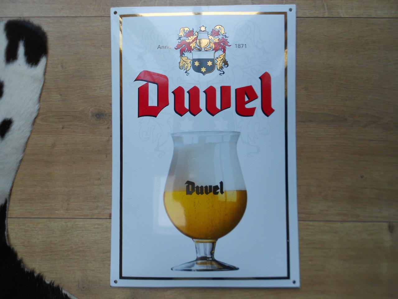 Emaille Duvel bier reclamebord.