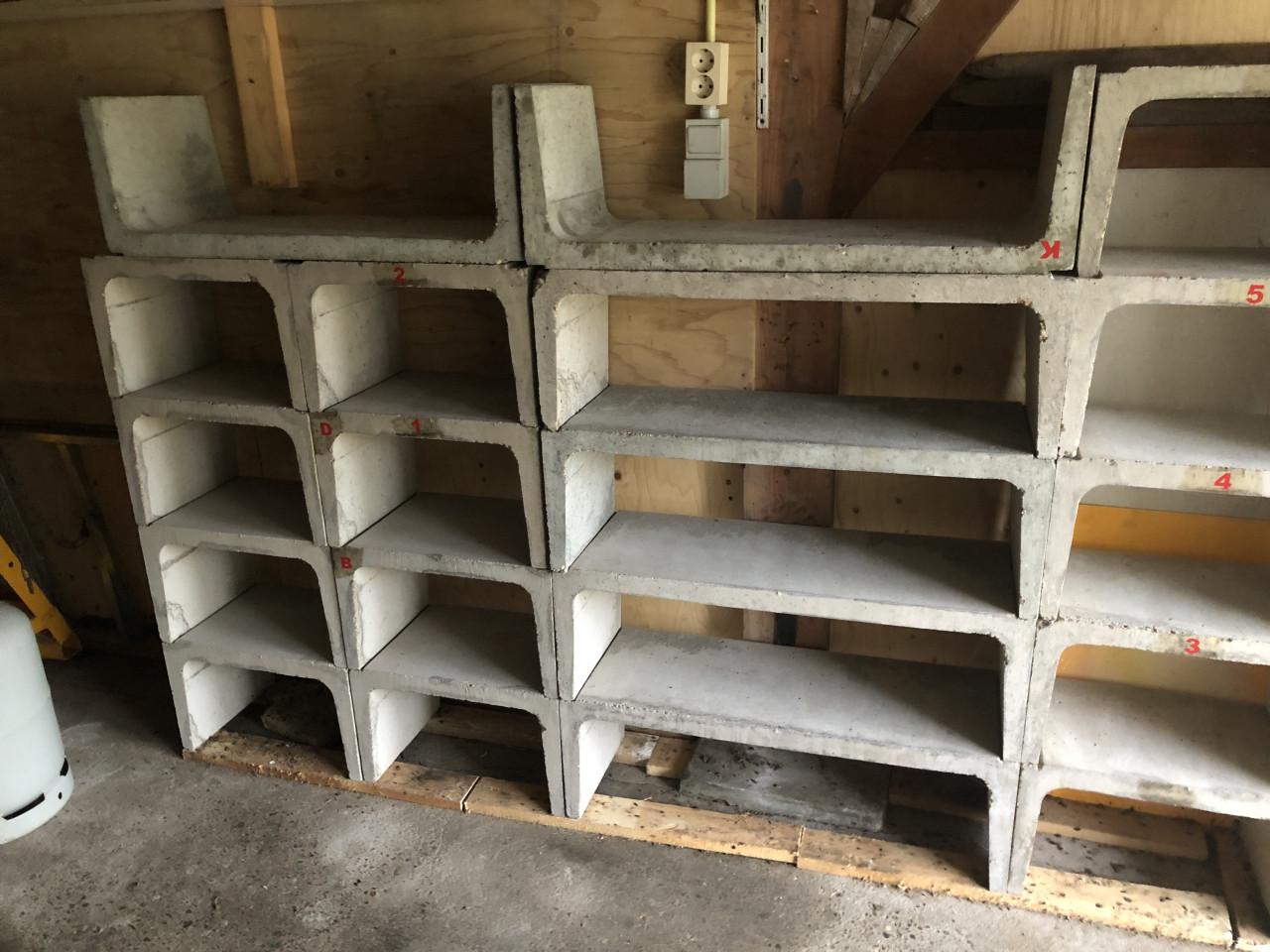 Wijnrekken in beton uitvoering