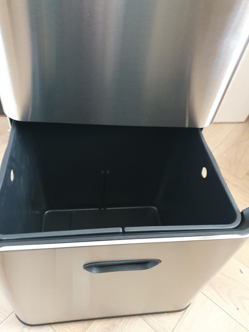 Bayt Prullenbak 60L – 2 Compartimenten – 27L + 33L – RVS Zilver – Touch Bin