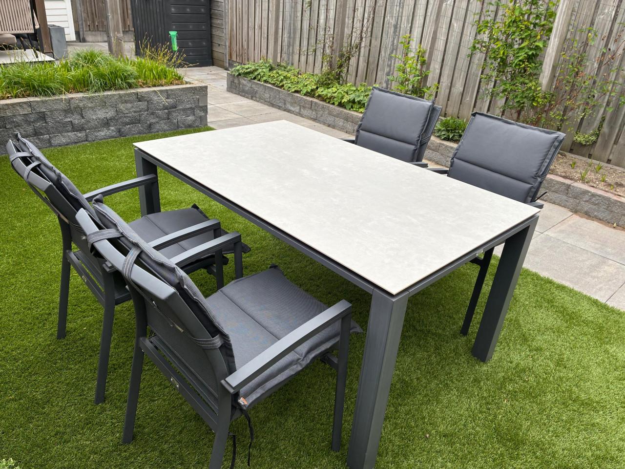 Tuintafelset met 4 stoelen