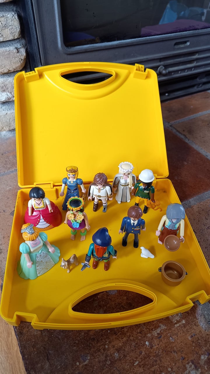 Playmobil set – 10 figuren + hond + accessoires in gele koffer