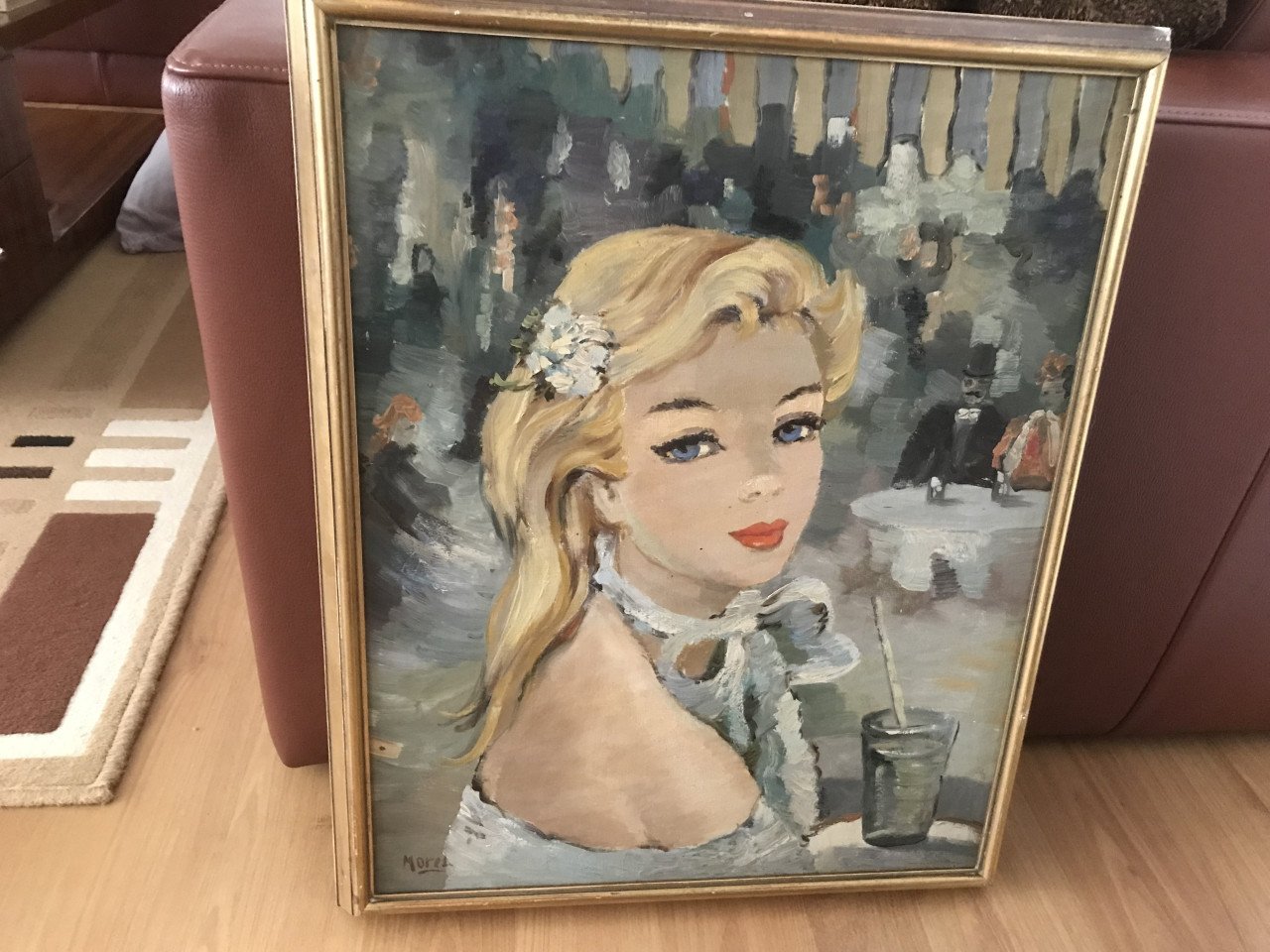 Schilderij van een meisje gemerkt
