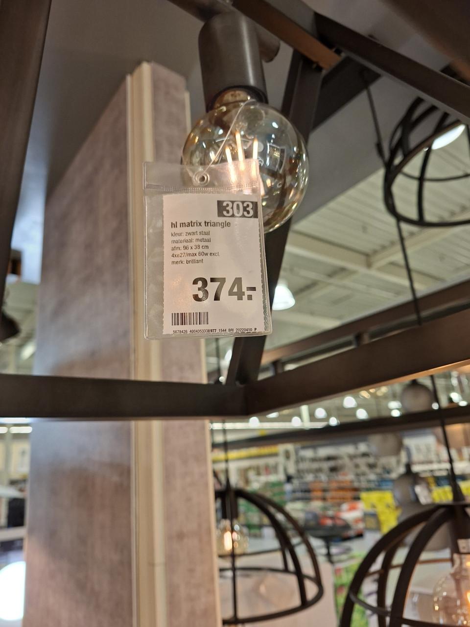 Industriële lamp, 4 lichtpunten