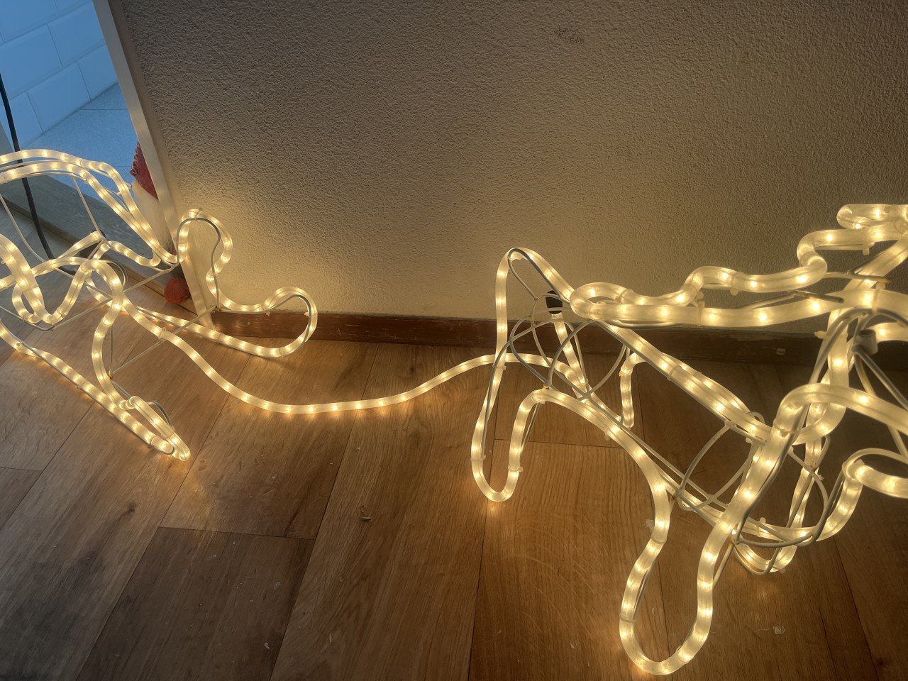 Rendier met slee verlichting