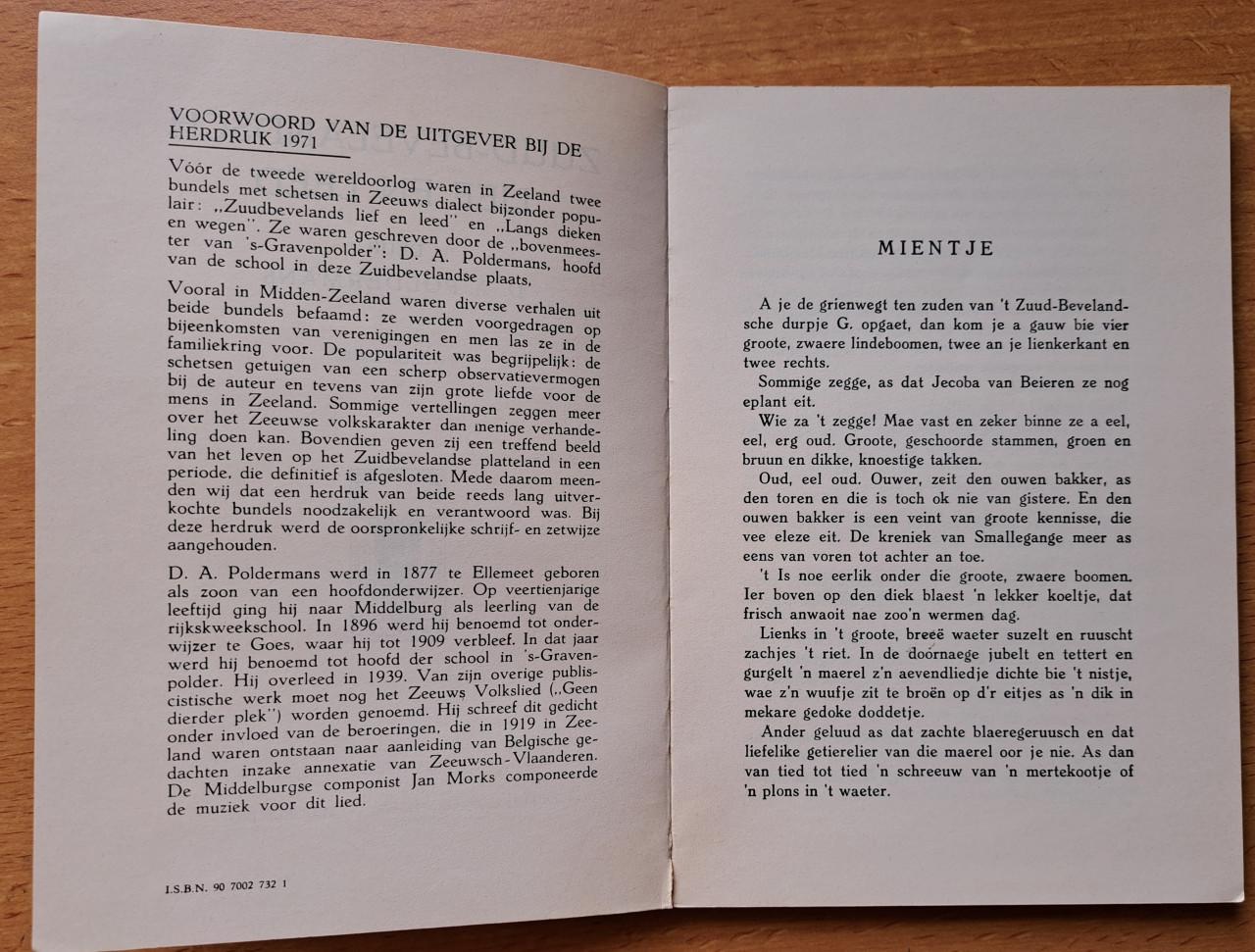 LIEF & LEED - Zuud Bevelandsch - deur DA Poldermans - 1971