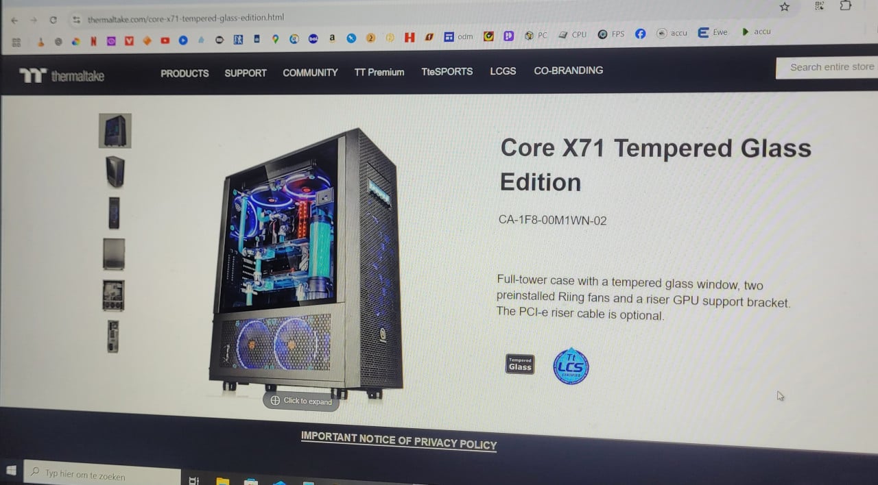 Thermaltake Core X71 Full-Tower PC Case met gehard glas