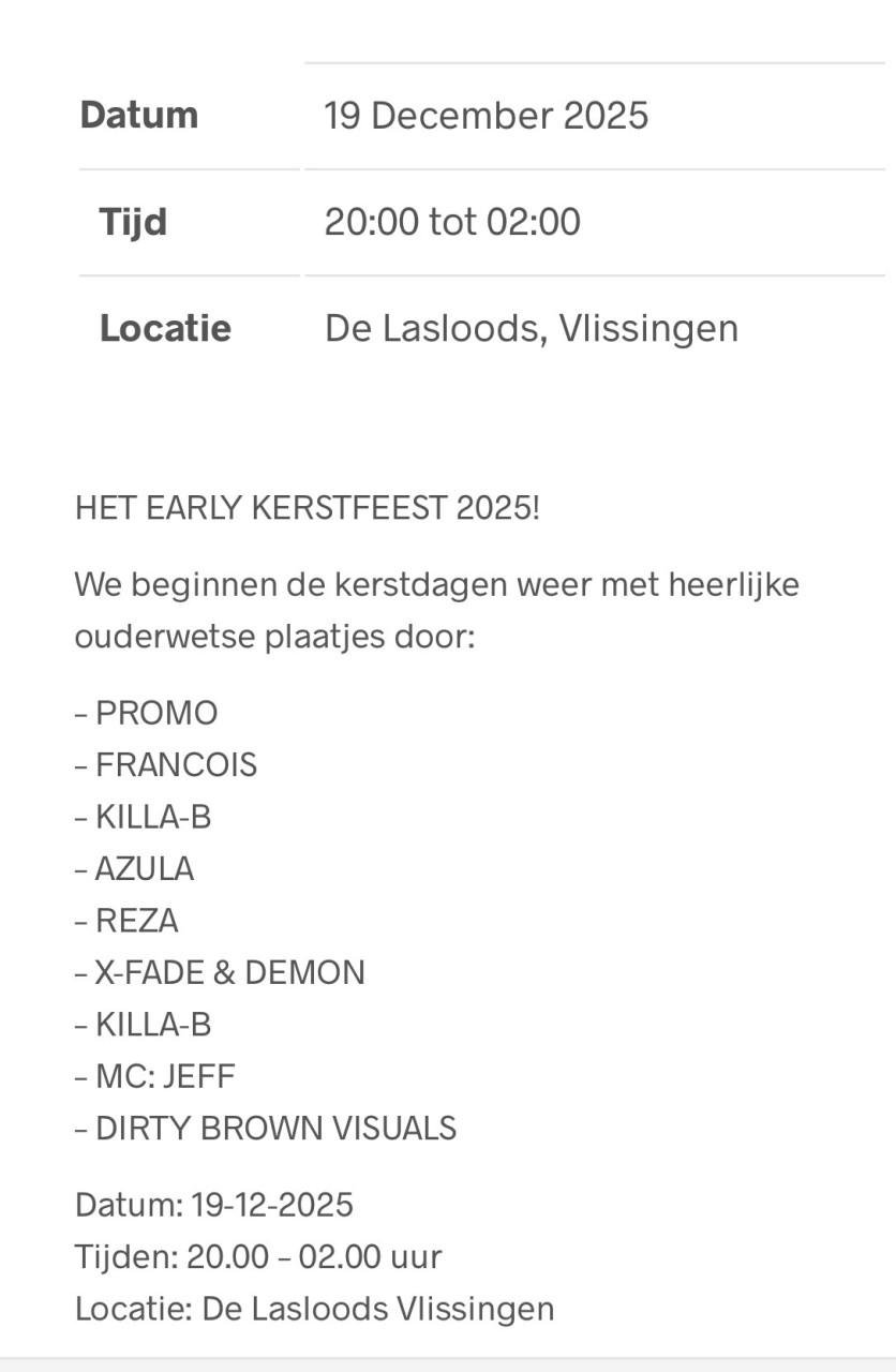 2 entreekaarten Het early kerstfeest in de Lasloods
