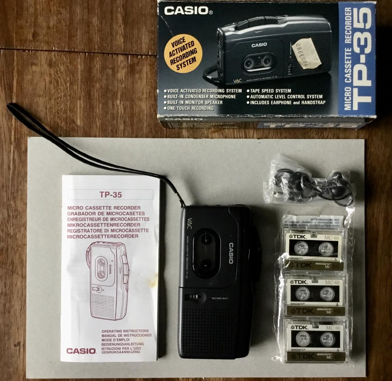 Handige Micro CASIO TP-35 + TDK MC-60 nw bandjes