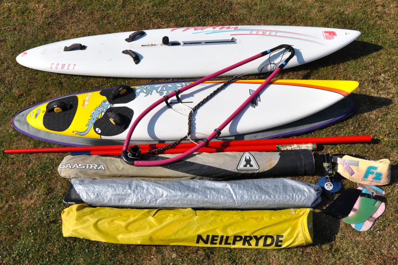 F2 Comet en F2 Ride, 3 zeilen zeer complete vaarklare set