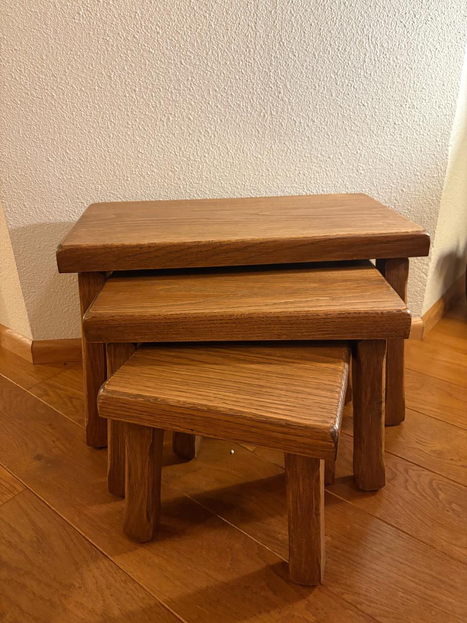 Bijzettafels 3 stuks hout