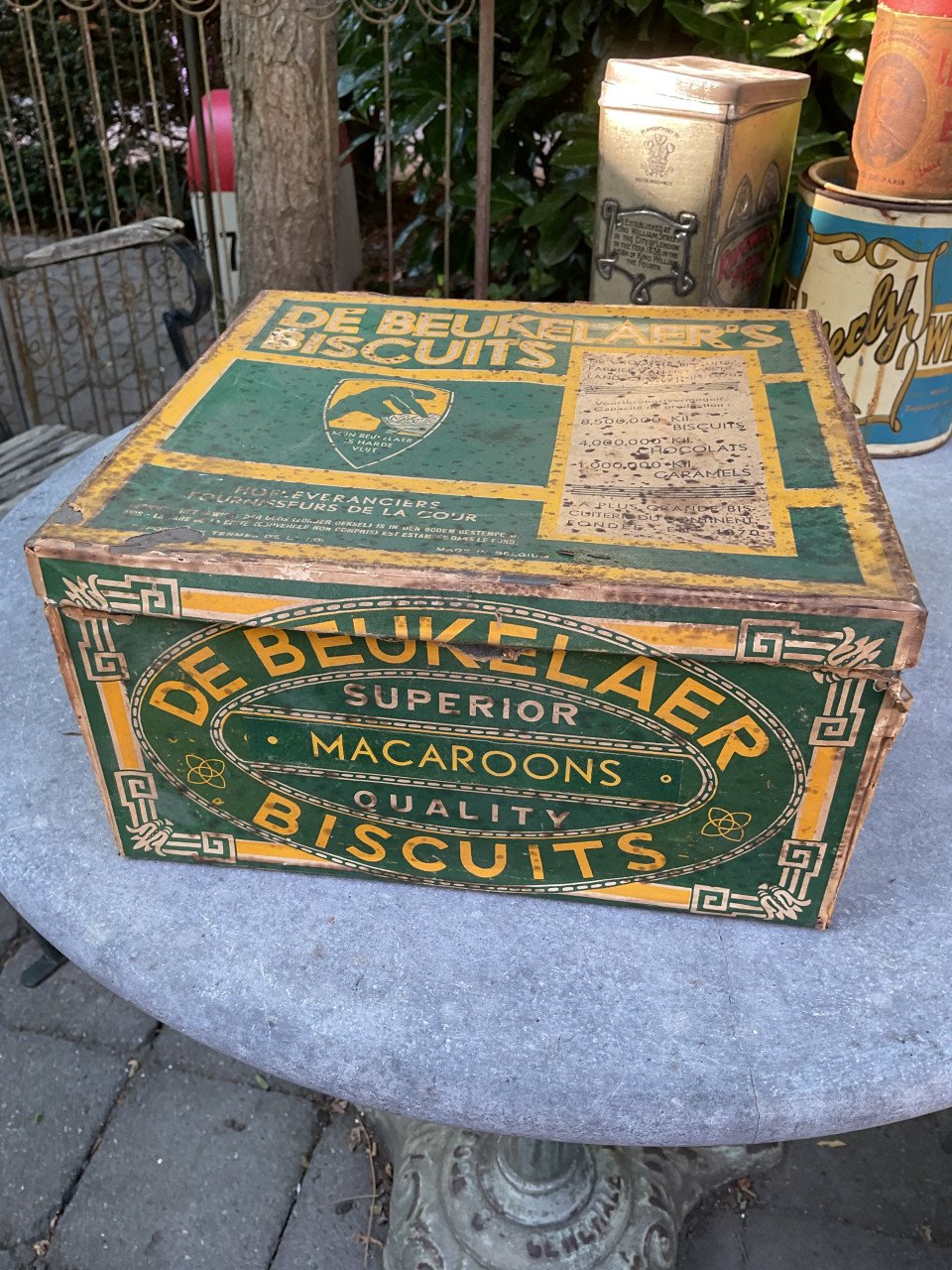Antiek blik De Beukelaer Macaroons
