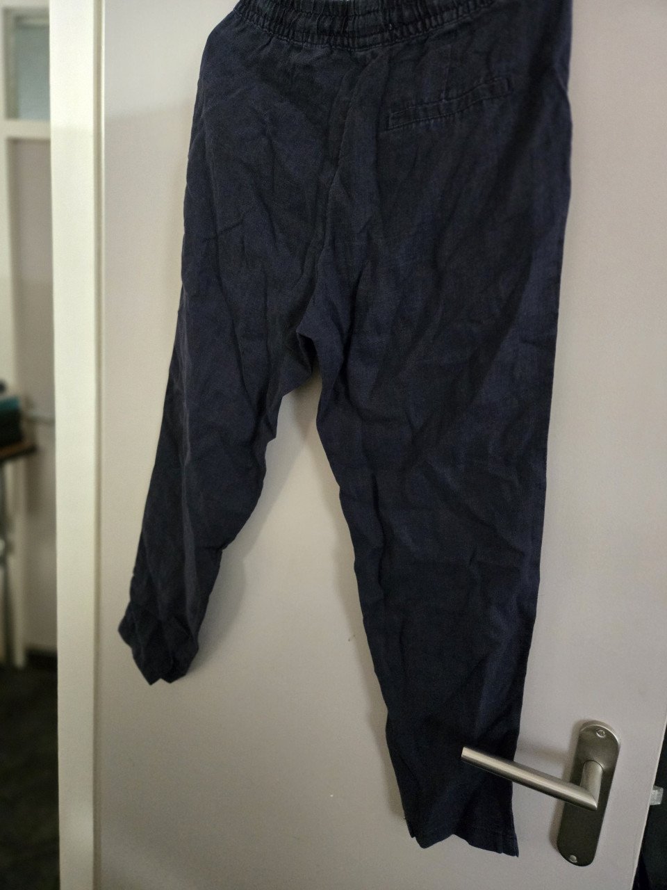 Linnen Broek Blauw met koord H&M L.O.G,G Maat 38