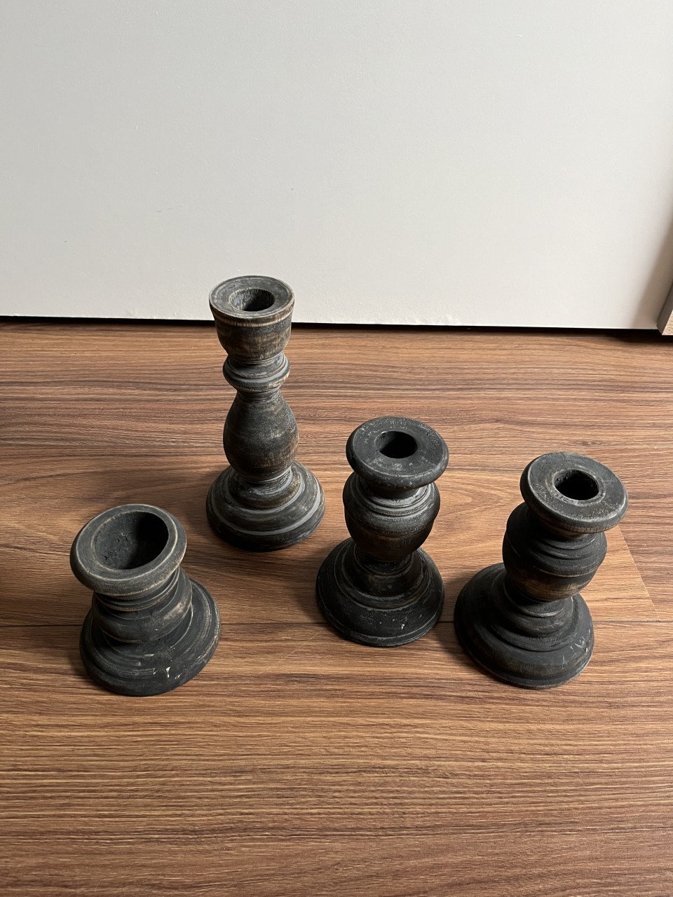 Houten kandelaars