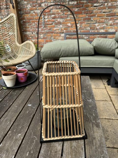 Rotan Lantaarn met Kaars - Sfeervolle Verlichting