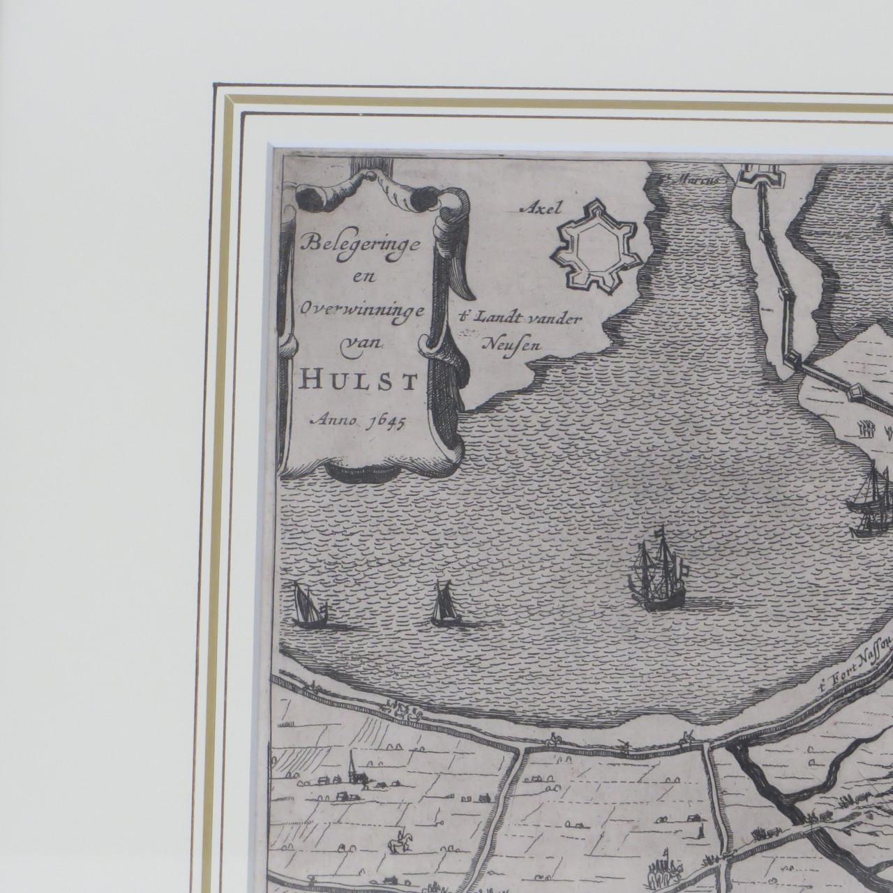 Originele landkaart van het beleg en verovering van Hulst 1645