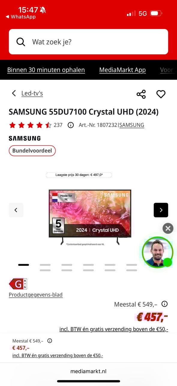 NIEUW! Samsung DU7100 - 55 inch - Crystal UHD