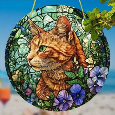 Raamhanger poes - kat ( extra kleurrijk )