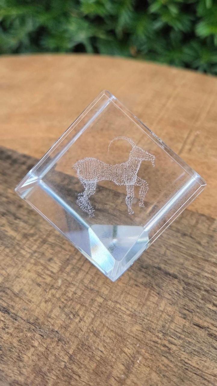 Decoratie met een 3D lasergeëtste afbeelding van een Steenbok.