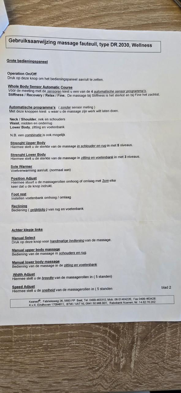 Sanyo Alpha Wellness DR2030 massagefaueteuil