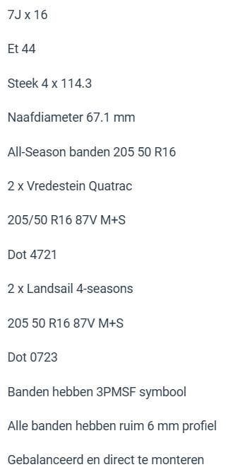 4 x 114.3 -> Zeer nette LM velgen set BBS Crater 16-inch