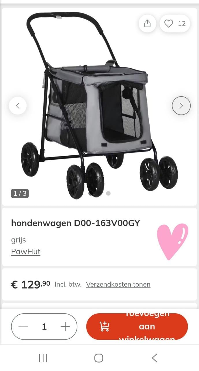 Nieuw‼️Pawhut Buggy tot 30kg