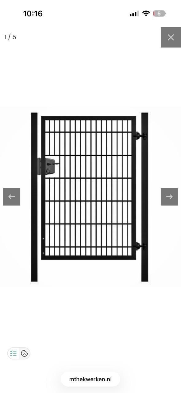 Looppoort dubbelstaafmat 8/6/8 (nieuw in plastic) inclusief palen