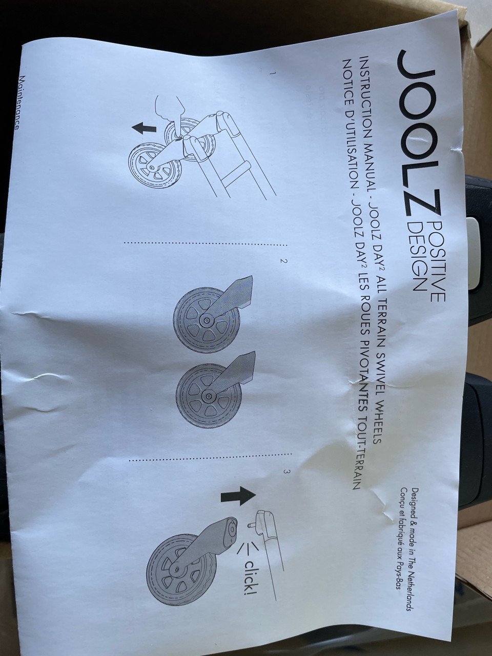 Joolz kinderwagen wielen