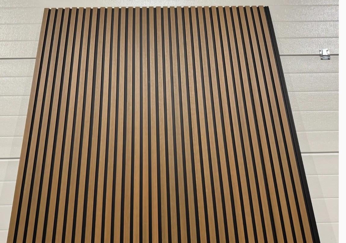 60 stuks composiet gevelpanelen teak/zwart, 290 cm, 34,8 m²