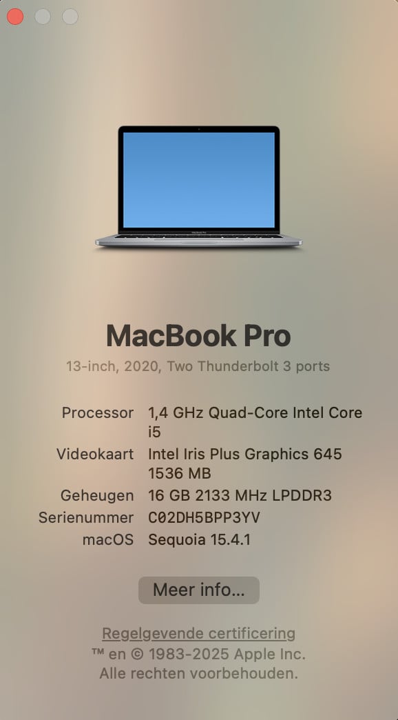 Apple Macbook Pro 13" 2020 Touch Bar - Intel i5 - 16GB/256GB