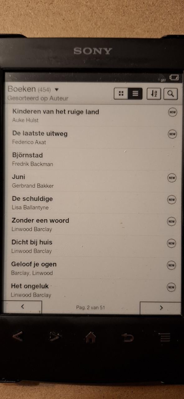 E reader Sony PRT1 incl. 445 recente boeken 4 en 5 sterren recensies