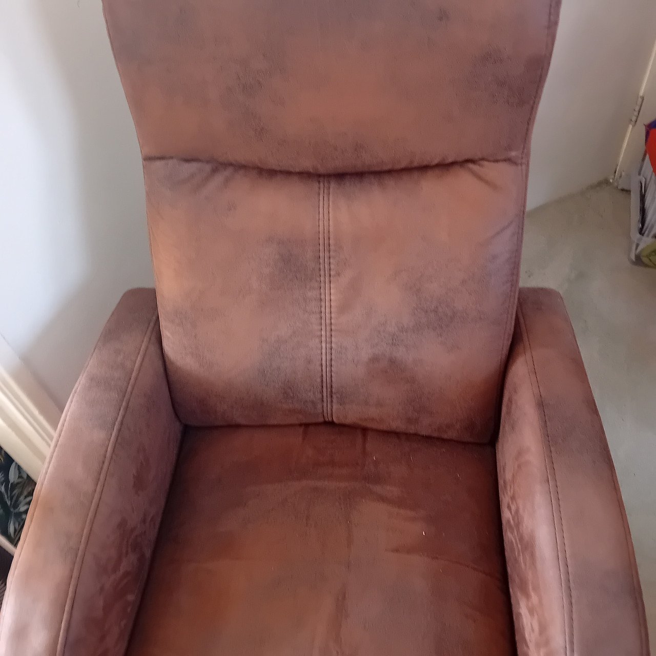 Relax fauteuil suède-achtig bruin