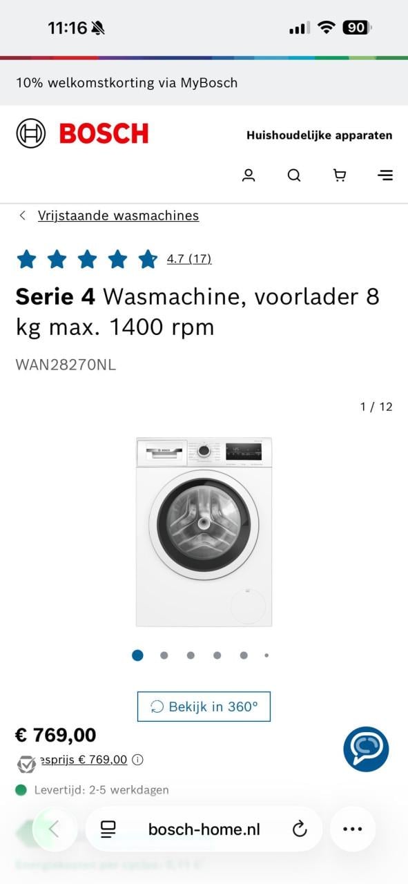 Nieuwe Wasmachine