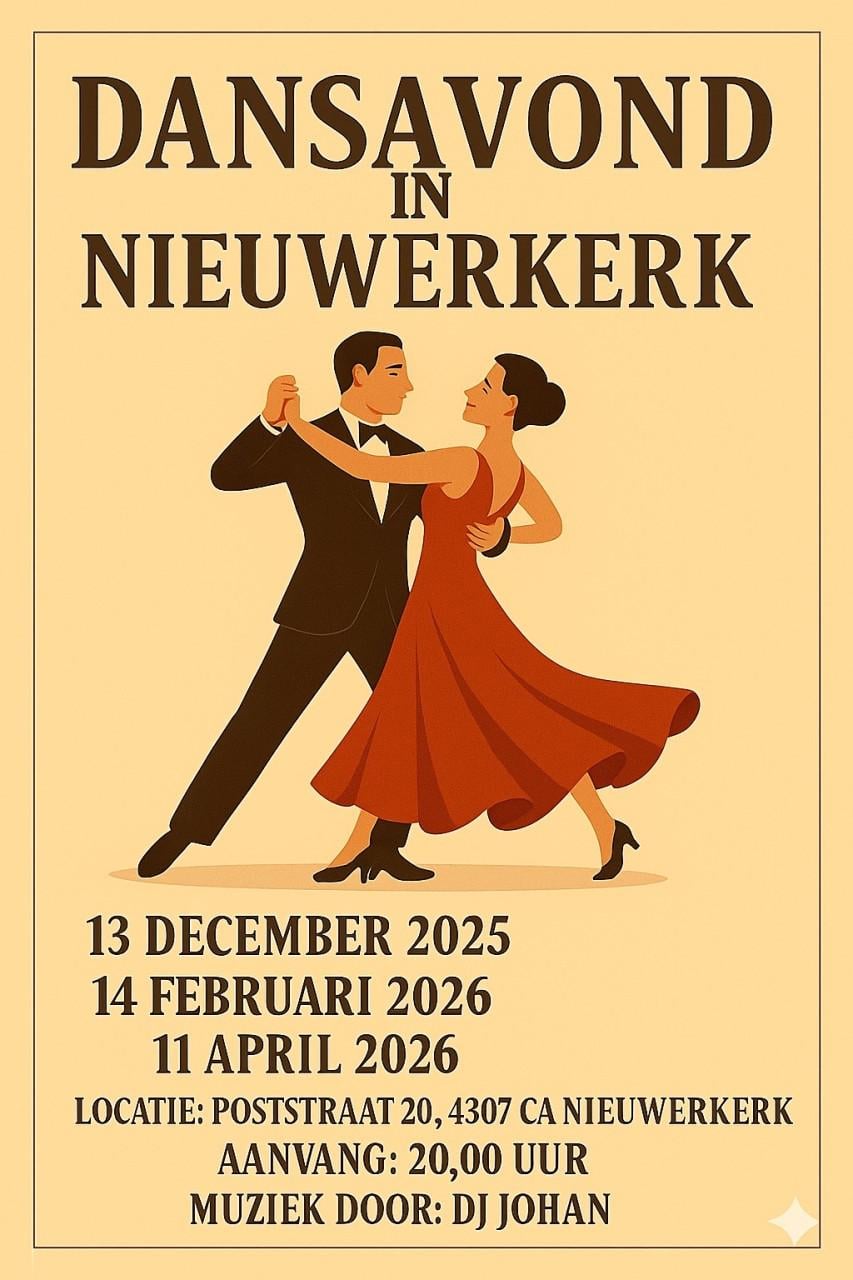 Dansavond op 11 April in Nieuwerkerk