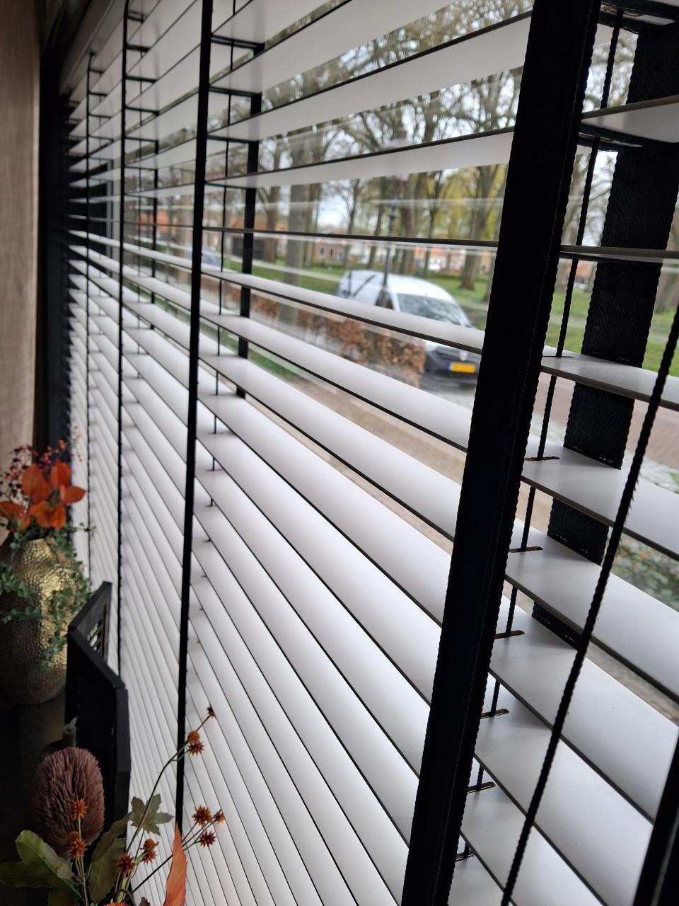 Jaloezieën wit met zwarte banden