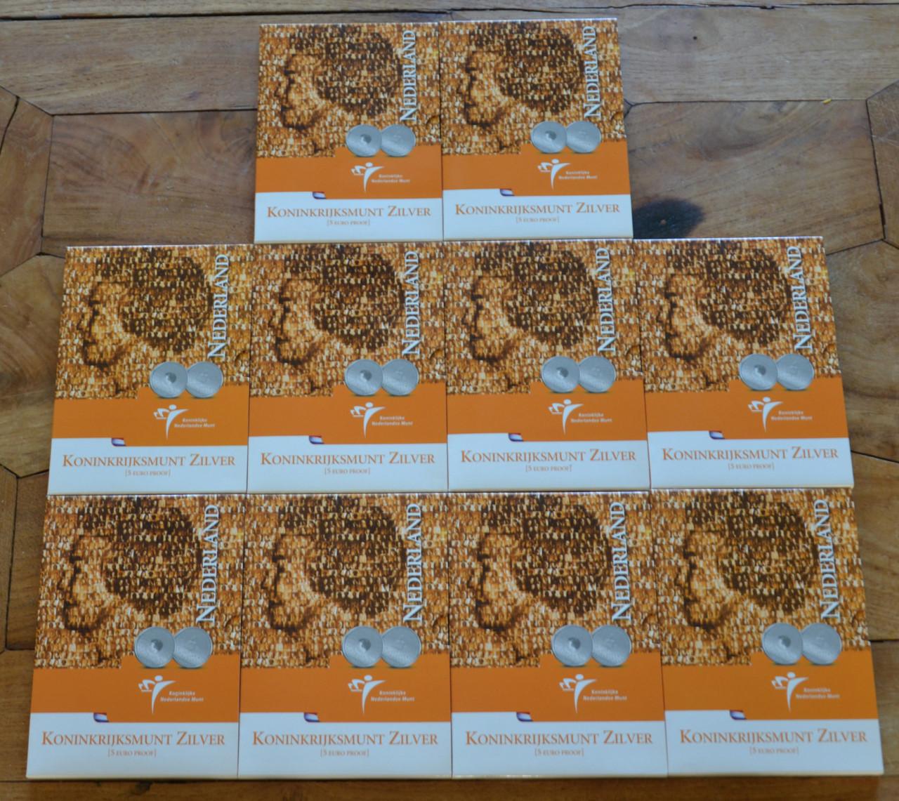 Nederland 10 Stuks Zilveren 5 Euro 2004 Koninkrijksmunt