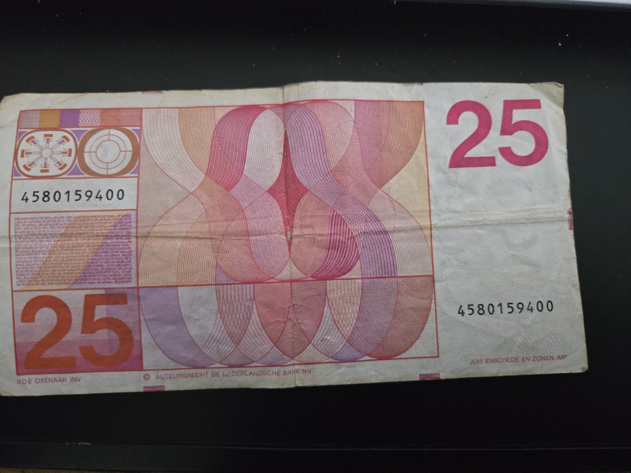Biljet 25 gulden Nederland 10 februari 1971