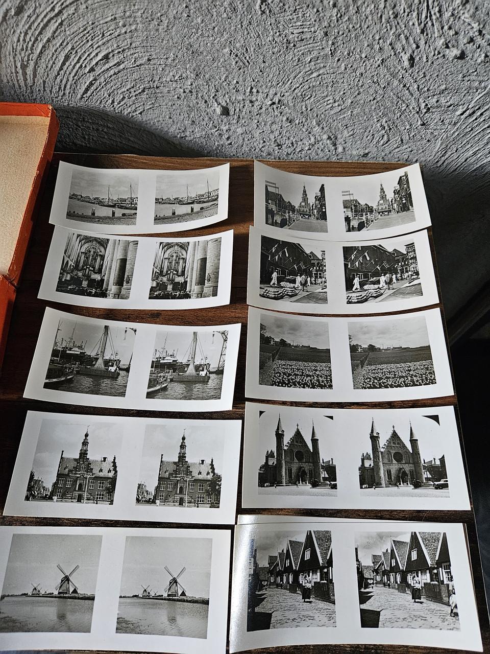 Vintage Stereo Holland Stereoscoop met doos en 10 foto's