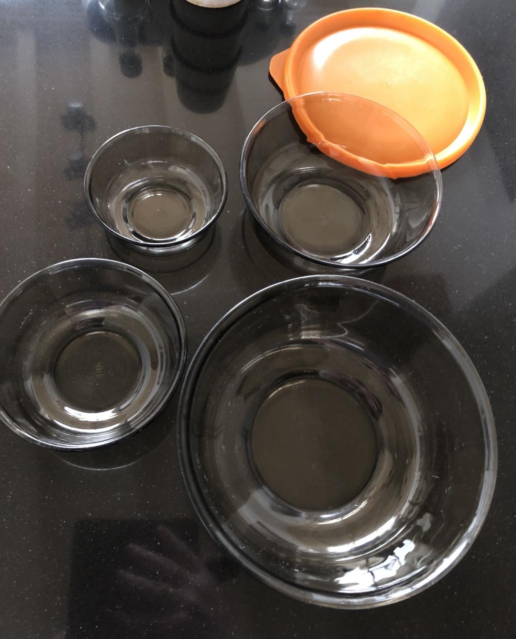 Vintage set rookglas schalen van Arcoroc France