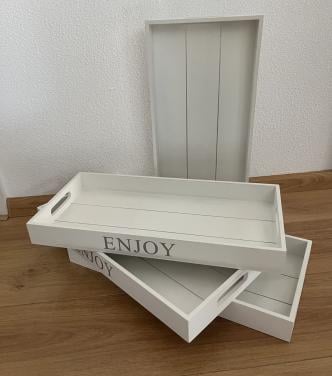 Leuke houten dienbladen.