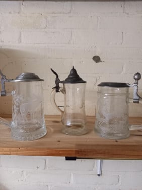 Glazen bierpullen