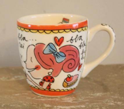 Nieuwe mok blond even bij kletsen