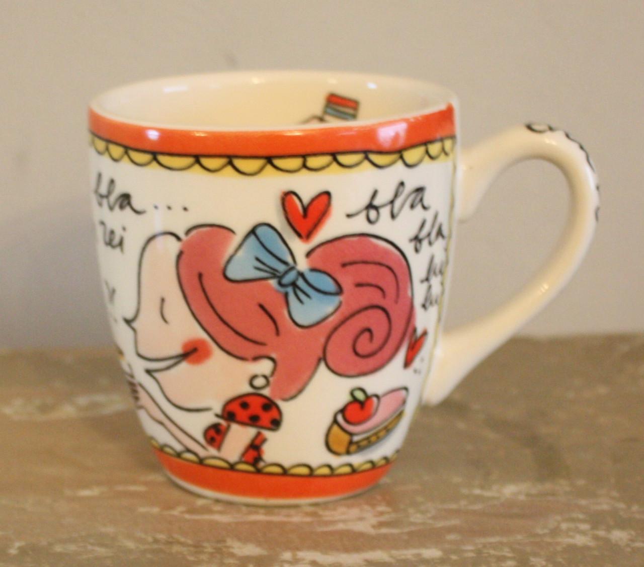 Nieuwe mok blond even bij kletsen