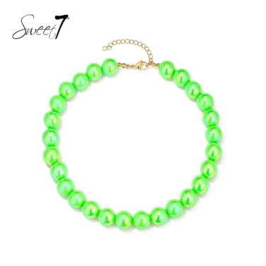 Halsketting in opvallend groen design