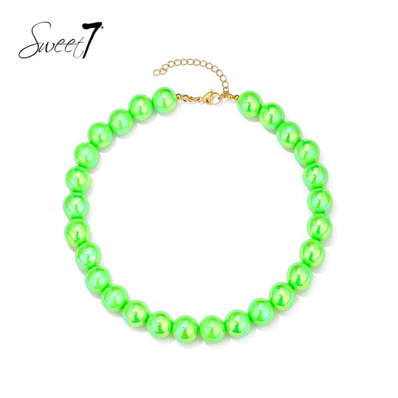 Halsketting in opvallend groen design