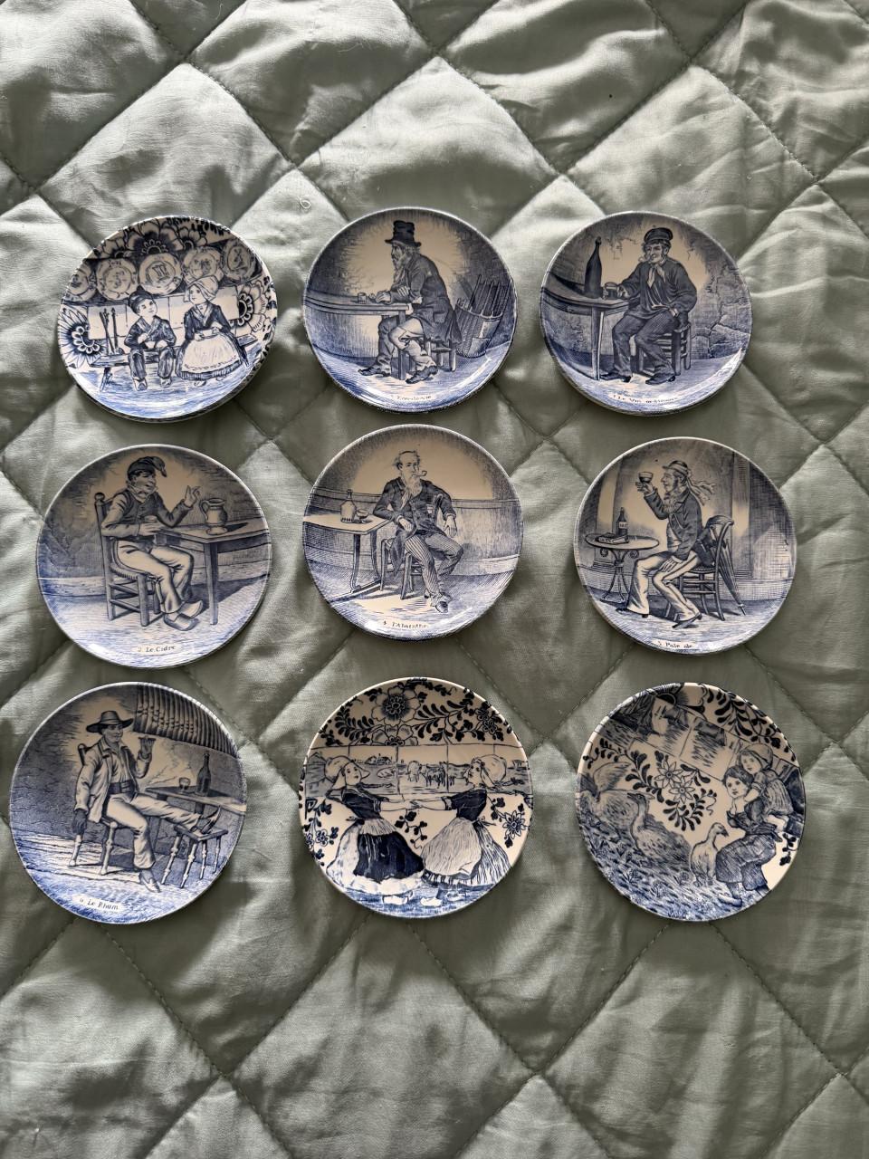 9 Delfts blauwe boch bordjes